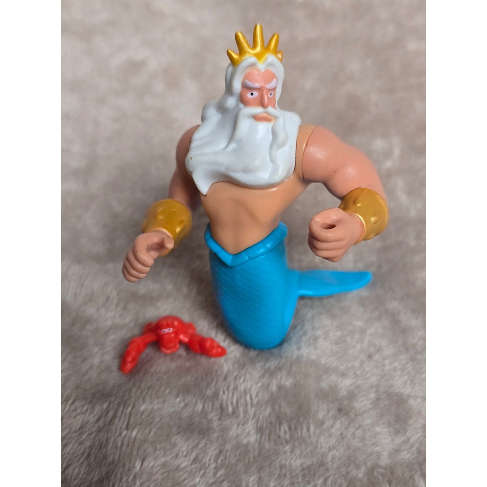 Disney The Little Mermaid King Triton Action Figure with Sebastian Accessory